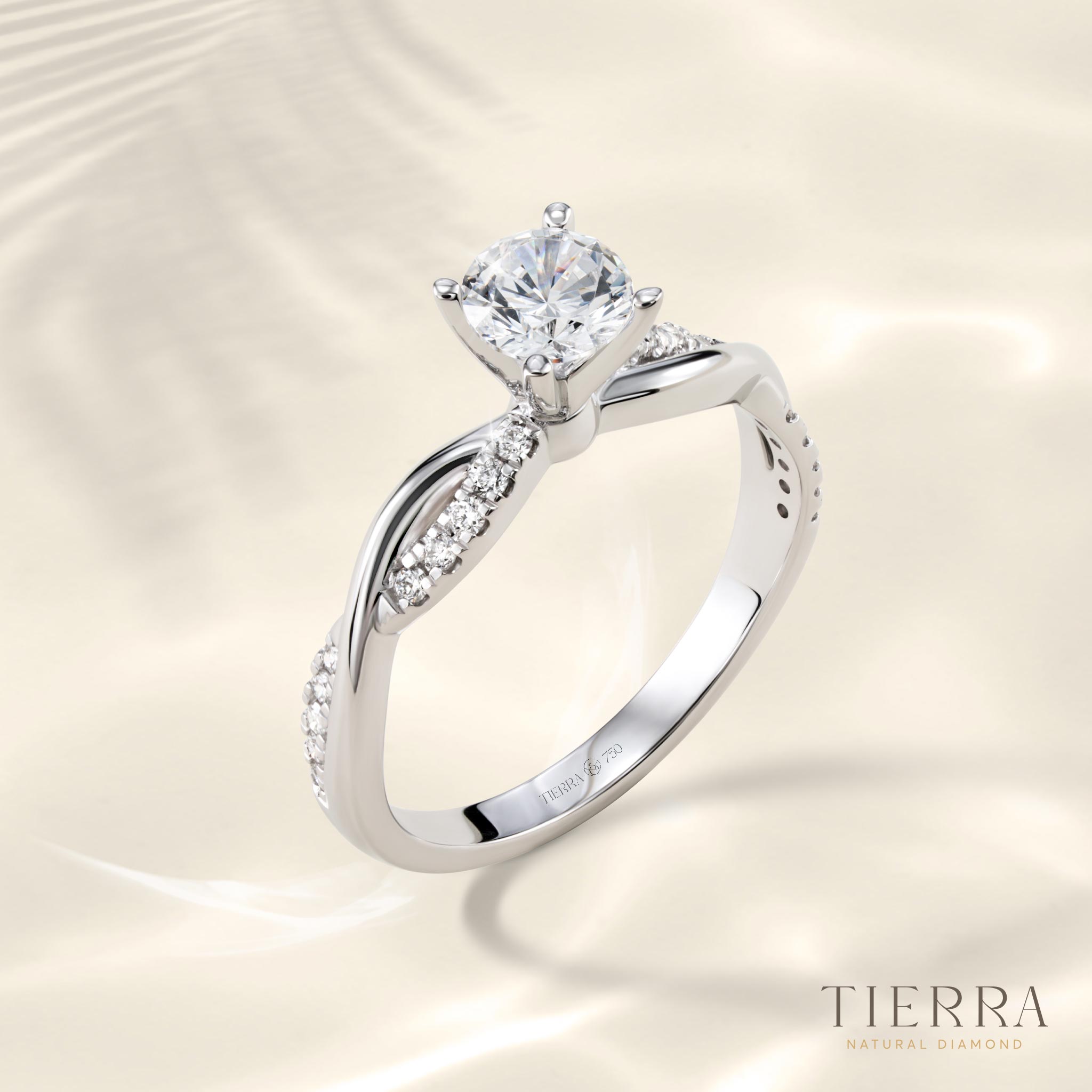 Nhẫn cầu hôn kim cương từ vàng trắng